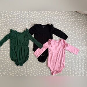 Kyte BABY Kids Bodysuit Set - Black, Pink, and Green